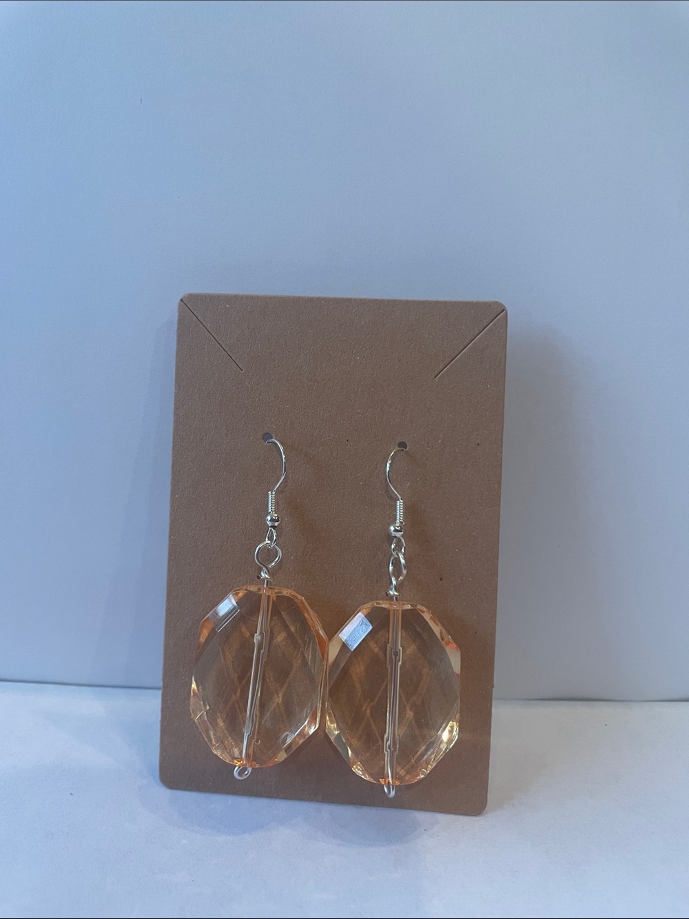Faceted Amber Drop Earrings - Women's Jewelry